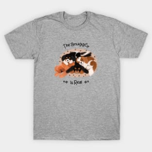 The Snuggle is Real, 4 Cavalier King Charles Spaniels Snuggling T-Shirt